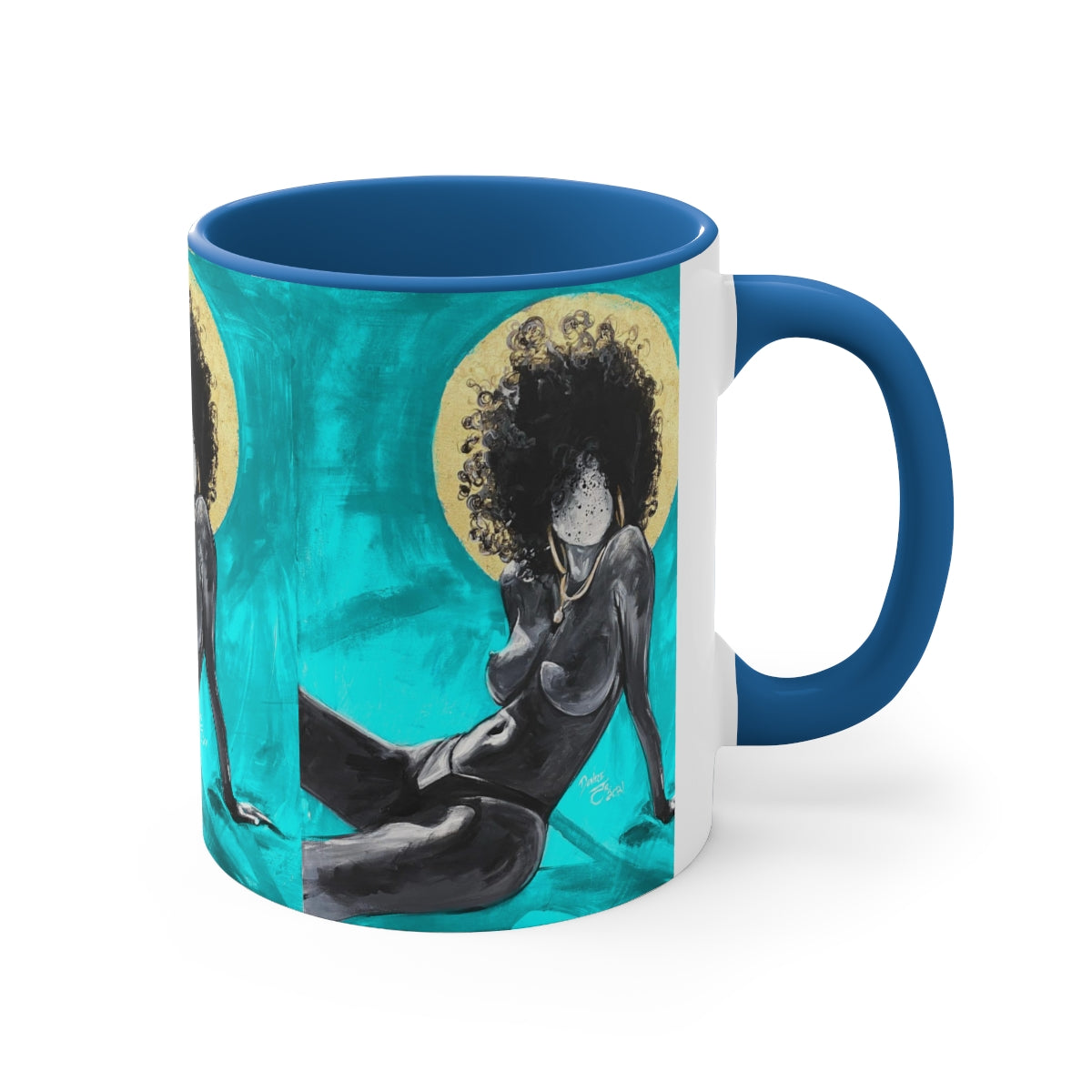 Naturally Nude III TEAL Accent Coffee Mug, 11oz