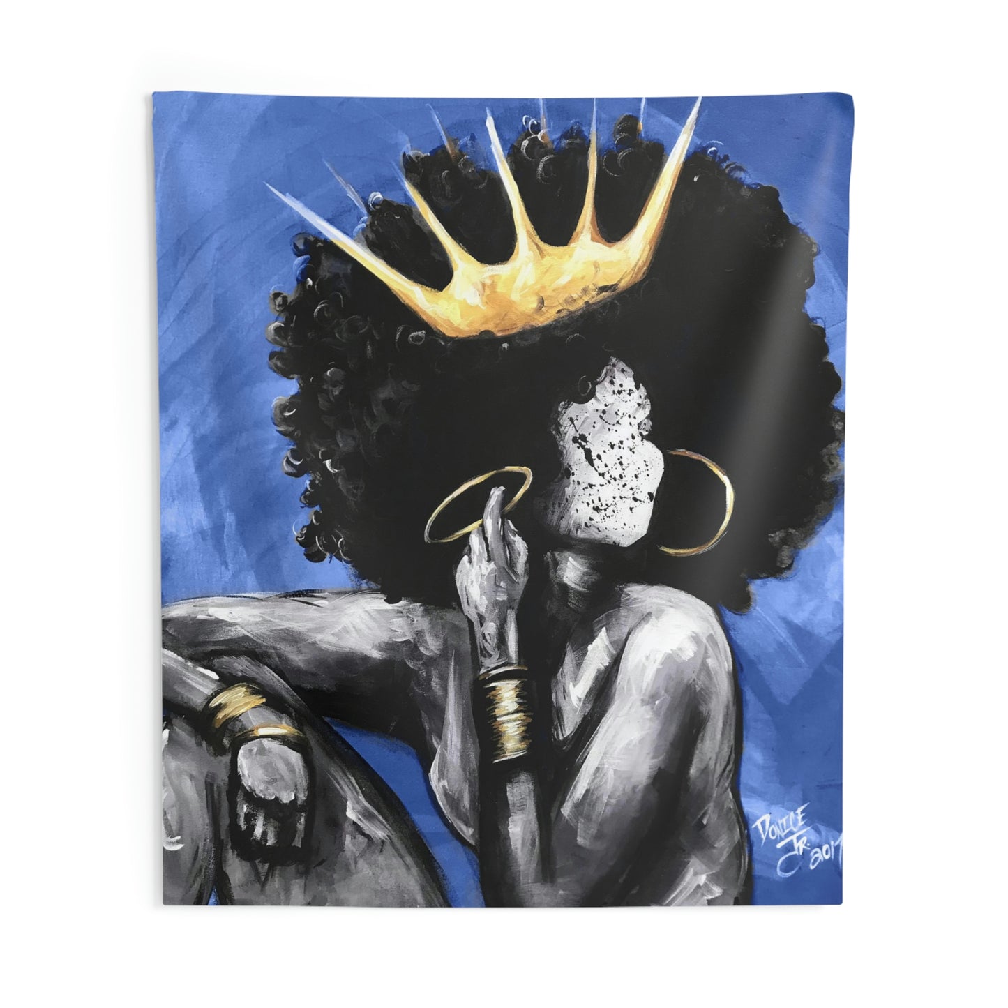 Naturally Queen VI BLUE Indoor Wall Tapestries