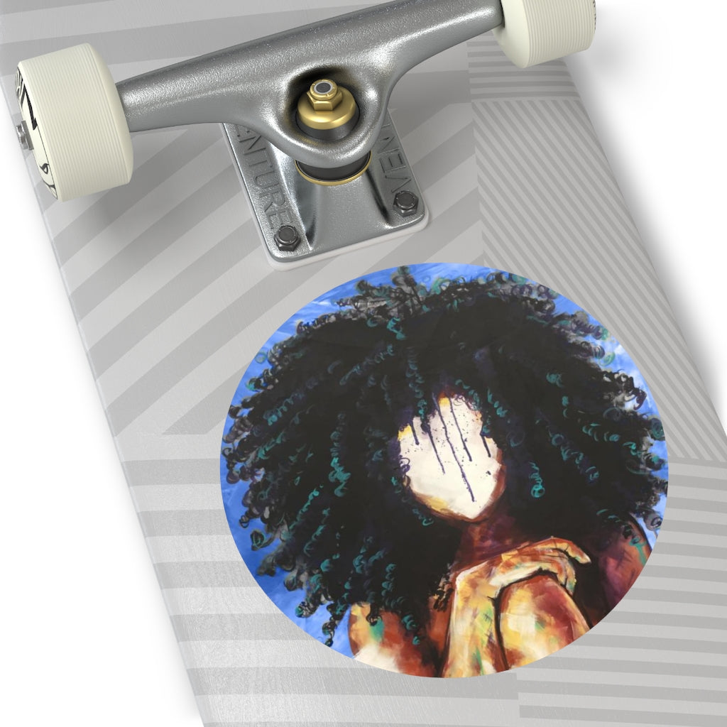 Naturally I BLUE Round Vinyl Stickers