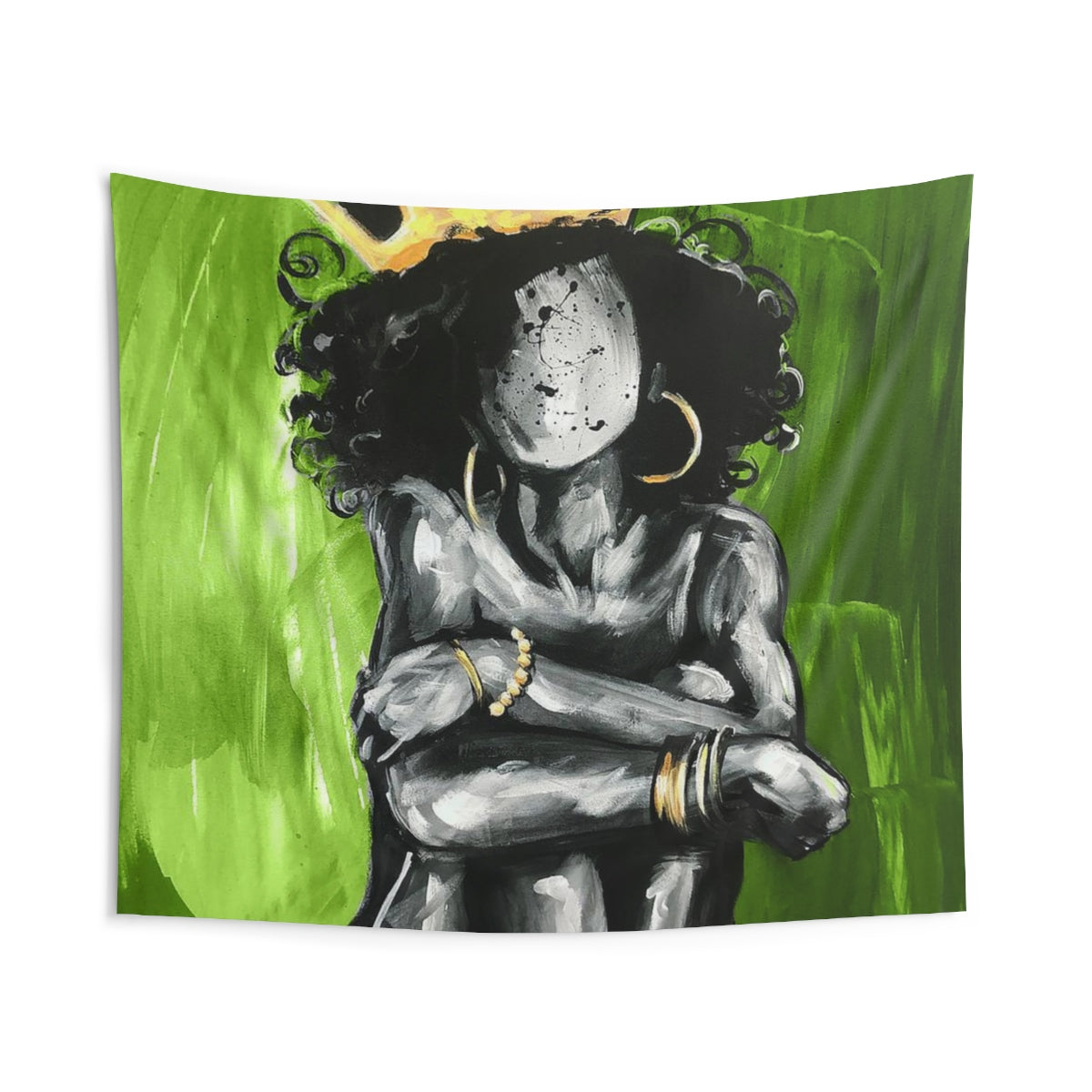 Naturally Queen IX GREEN Indoor Wall Tapestries
