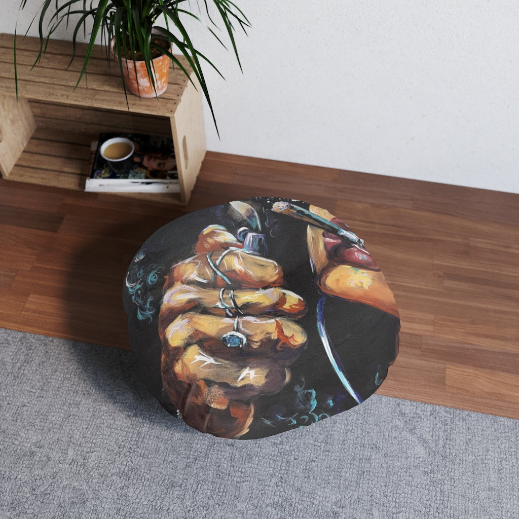 Naturally Dope III Tufted Floor Pillow, Round
