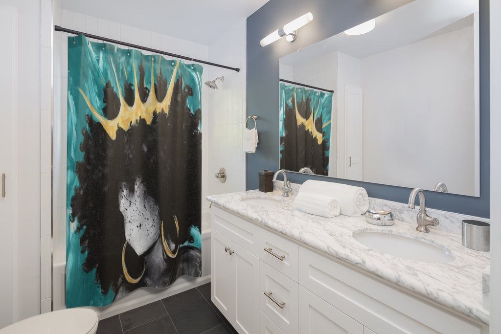 Naturally Queen III TEAL Shower Curtains