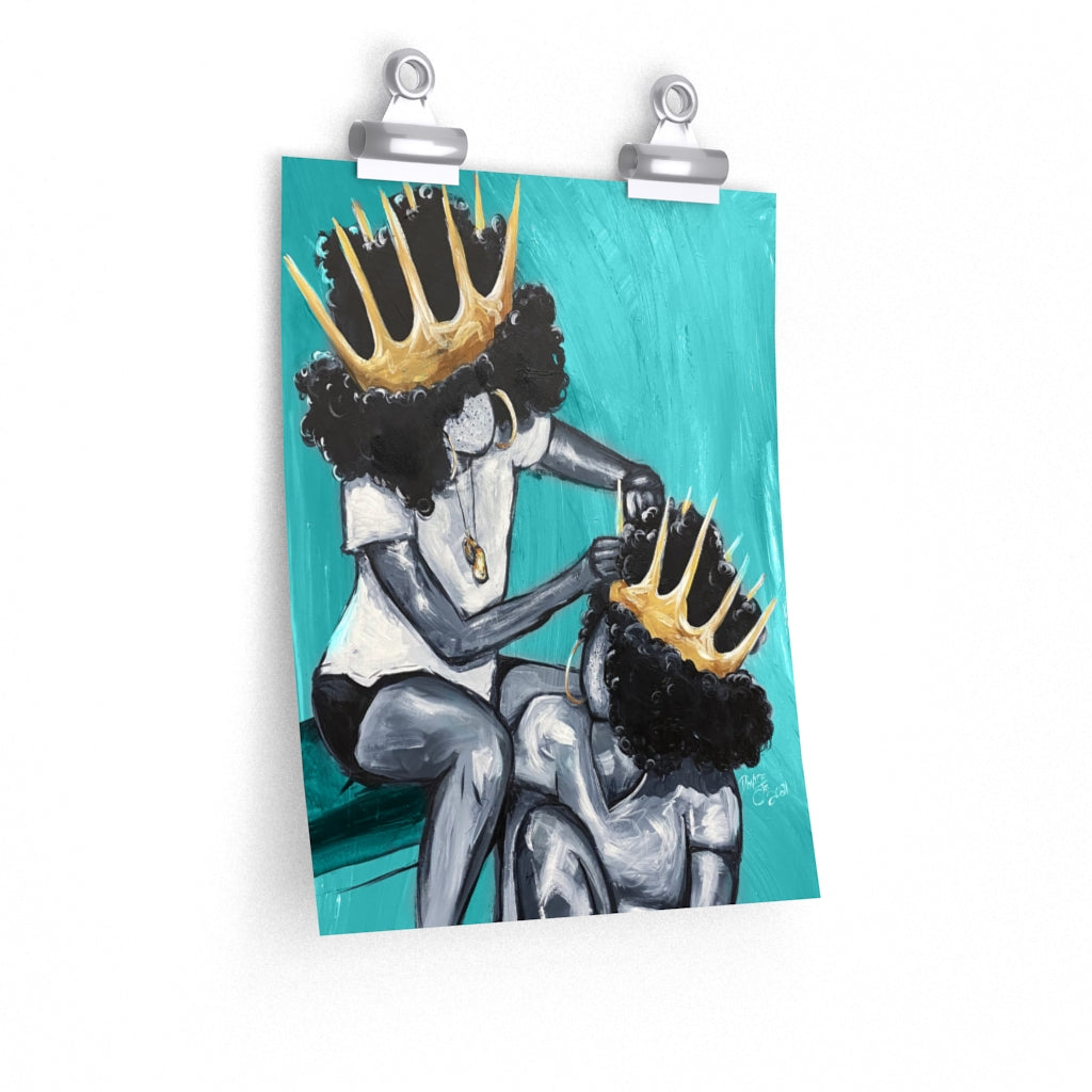 Naturally Queens TEAL Premium Matte vertical posters