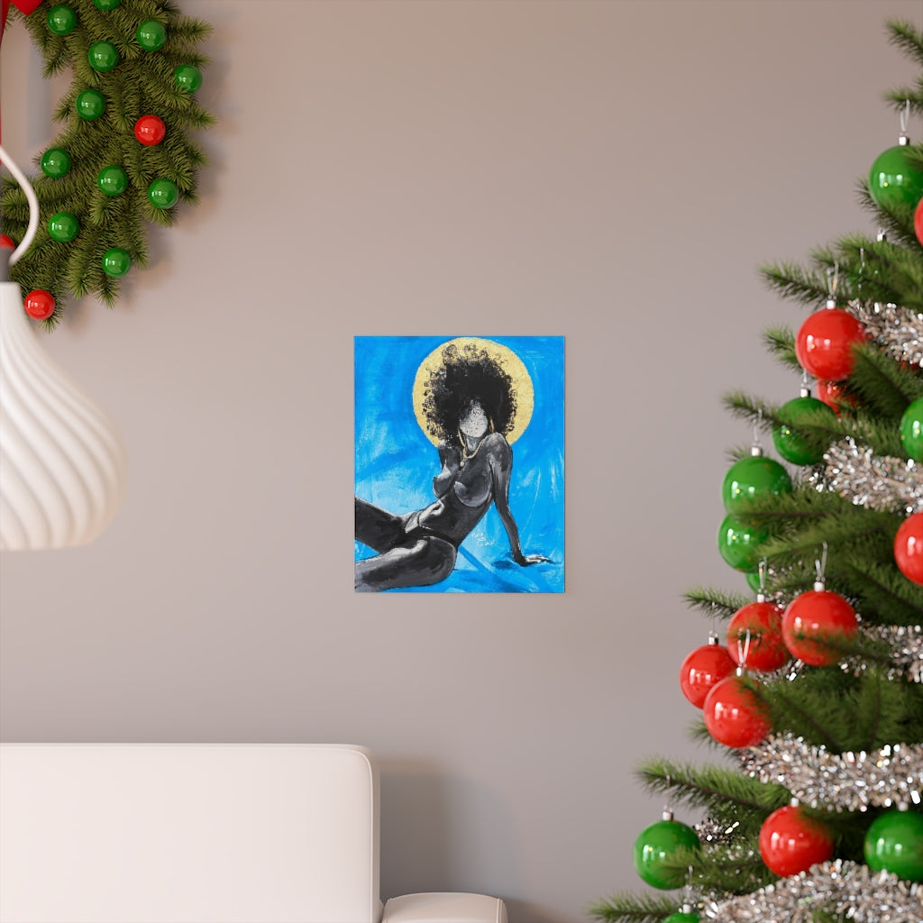 Naturally Nude III BLUE Premium Matte vertical posters