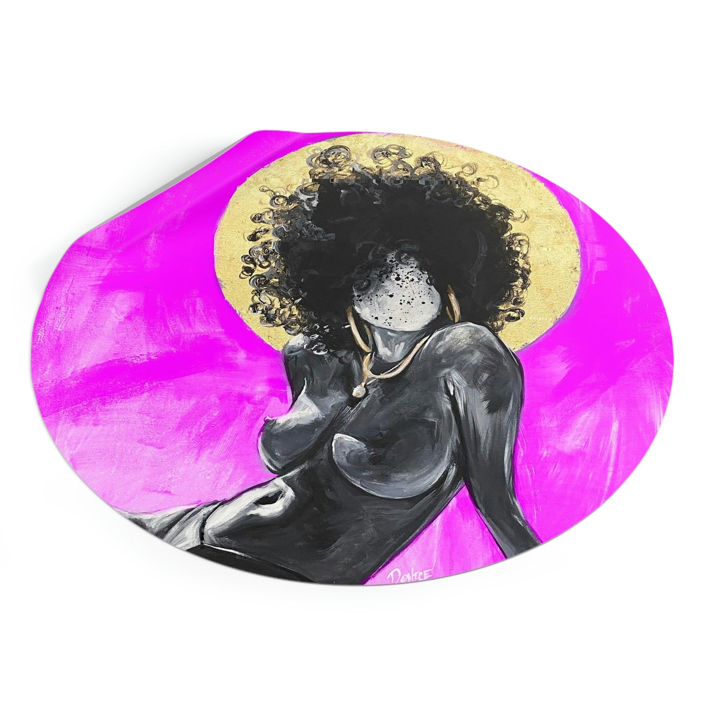 Naturally Nude III PINK Round Vinyl Stickers