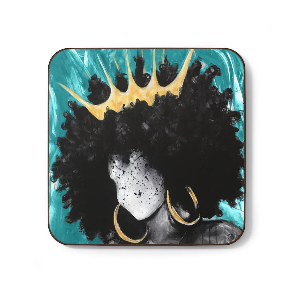 Naturally Queen III TEAL Hardboard Back Coaster