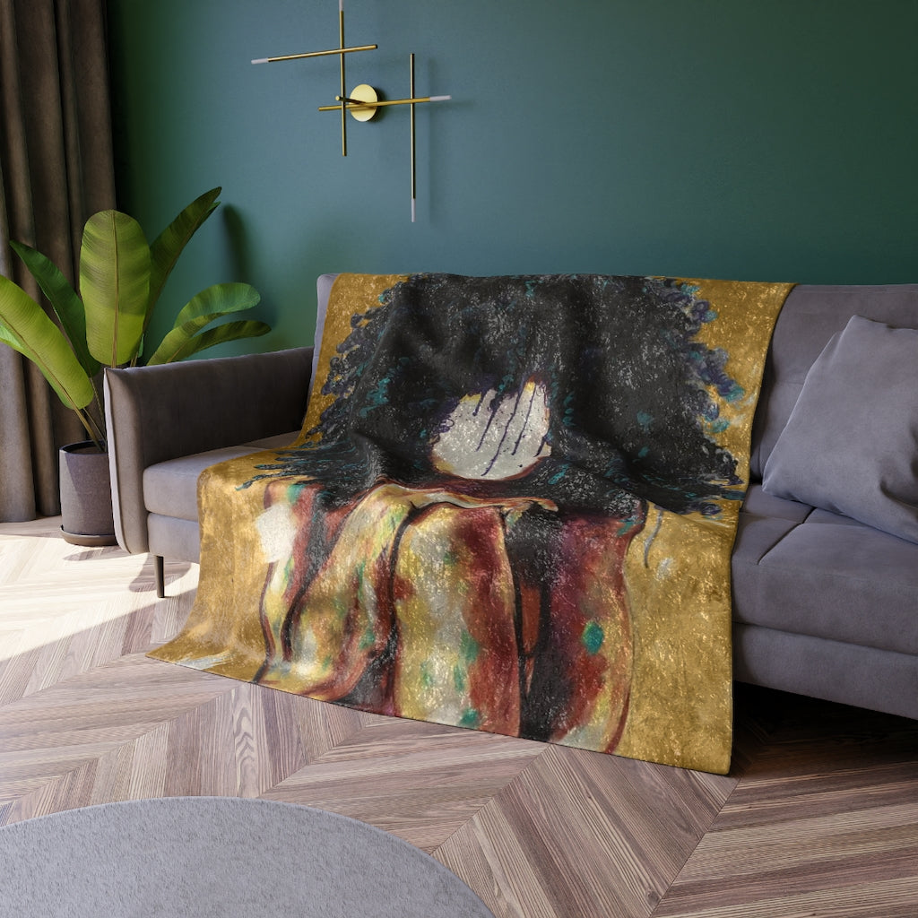 Naturally I GOLD Crushed Velvet Blanket