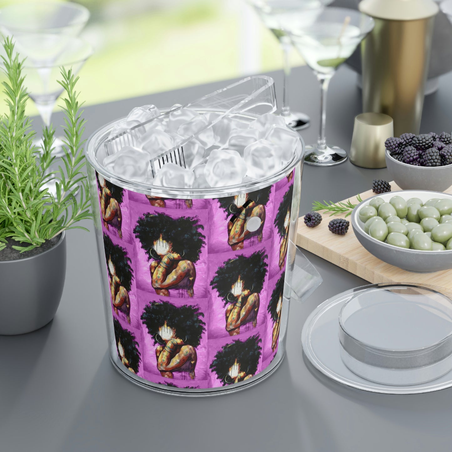 Naturally II PINK Ice Bucket with Tongs