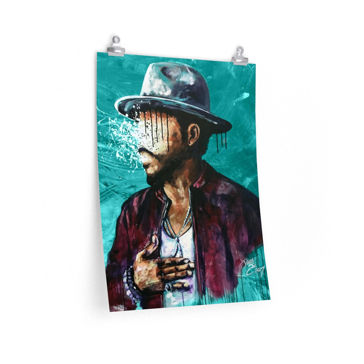 Naturally Charlene TEAL Premium Matte vertical posters