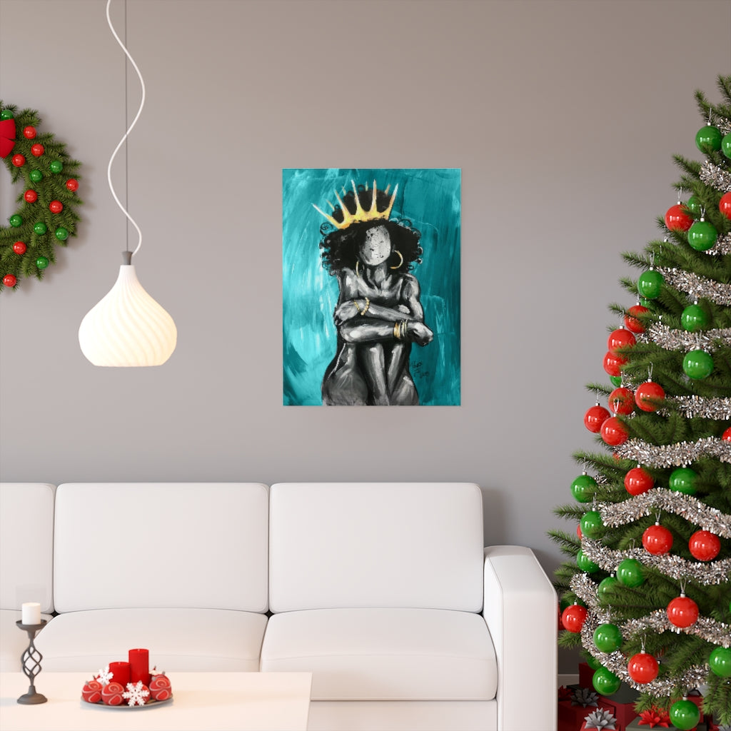 Naturally Queen IX TEAL Premium Matte vertical posters