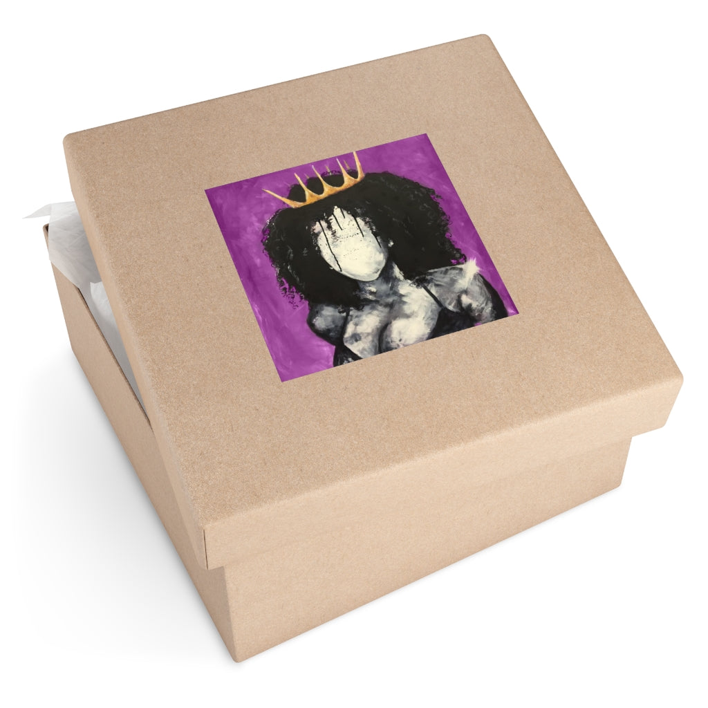 Naturally Queen I PINK Square Vinyl Stickers