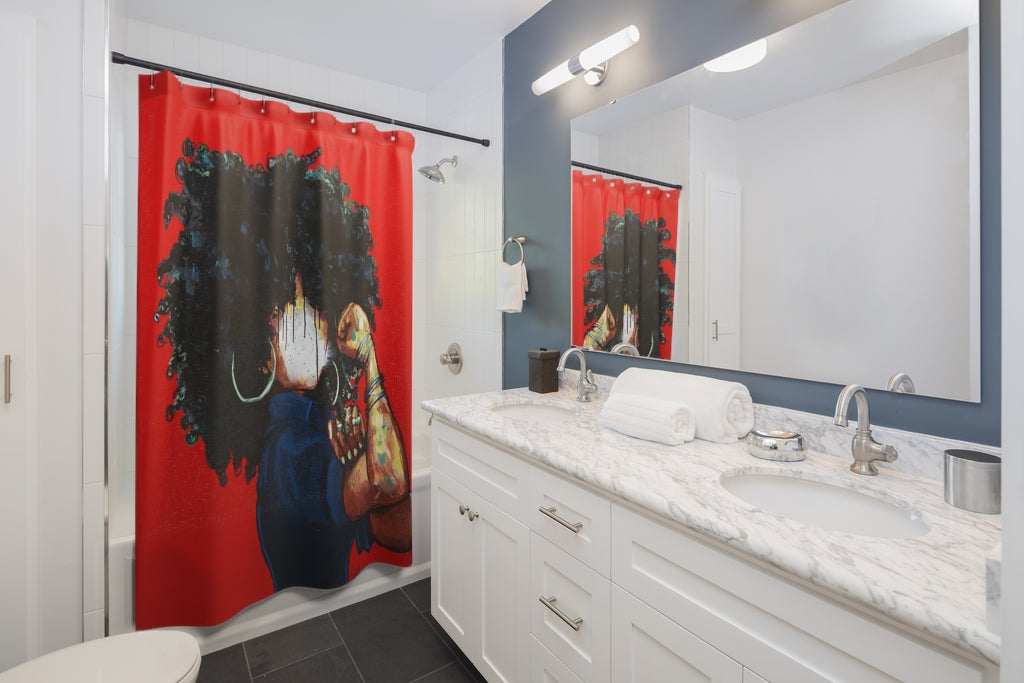 Naturally the Riveter RED Shower Curtains