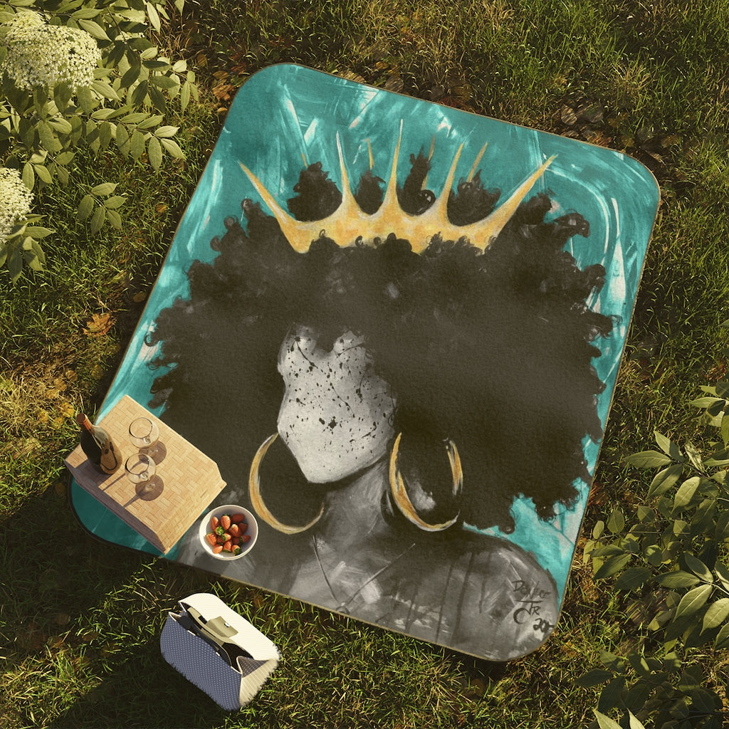 Naturally Queen III TEAL Picnic Blanket