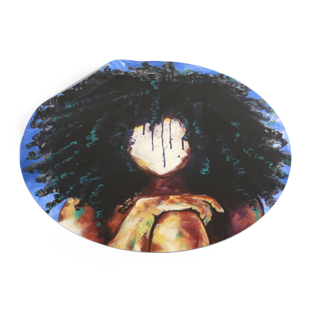 Naturally I BLUE Round Vinyl Stickers