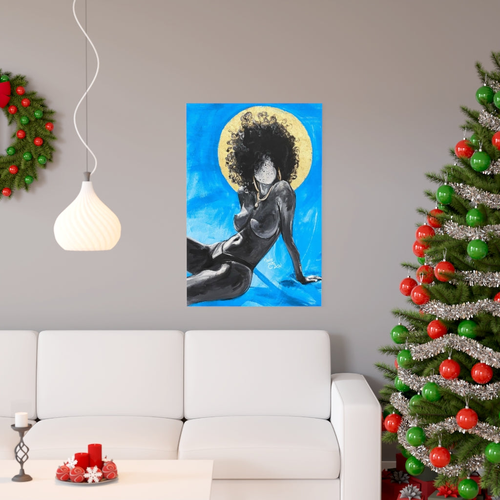 Naturally Nude III BLUE Premium Matte vertical posters