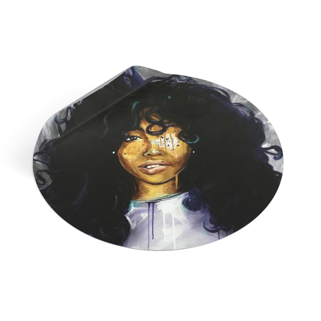 Naturally Sza Round Vinyl Stickers