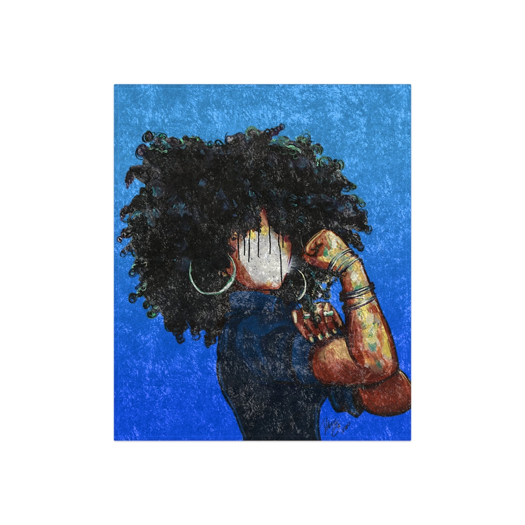 Naturally the Riveter BLUE Crushed Velvet Blanket