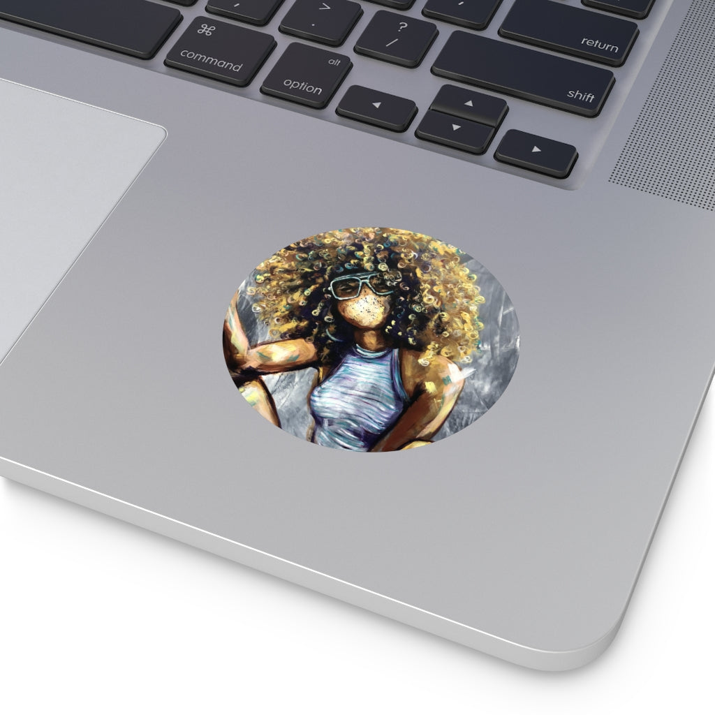 Naturally Nia Round Vinyl Stickers