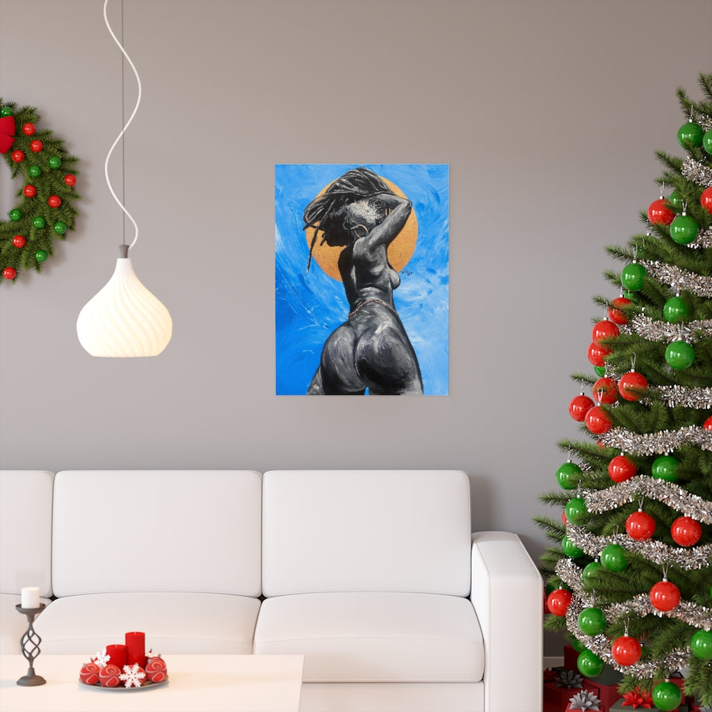Naturally Nude V BLUE Premium Matte vertical posters