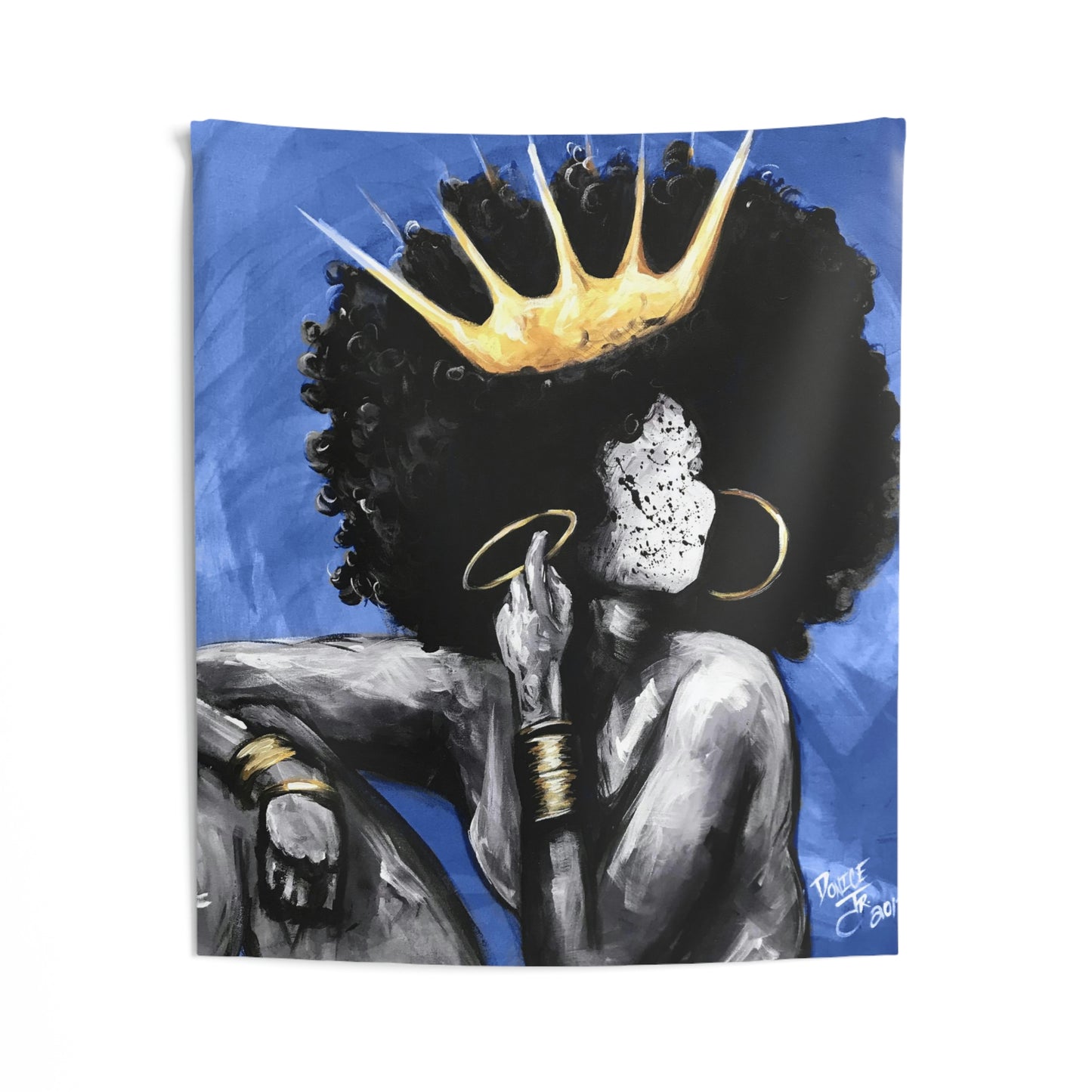 Naturally Queen VI BLUE Indoor Wall Tapestries