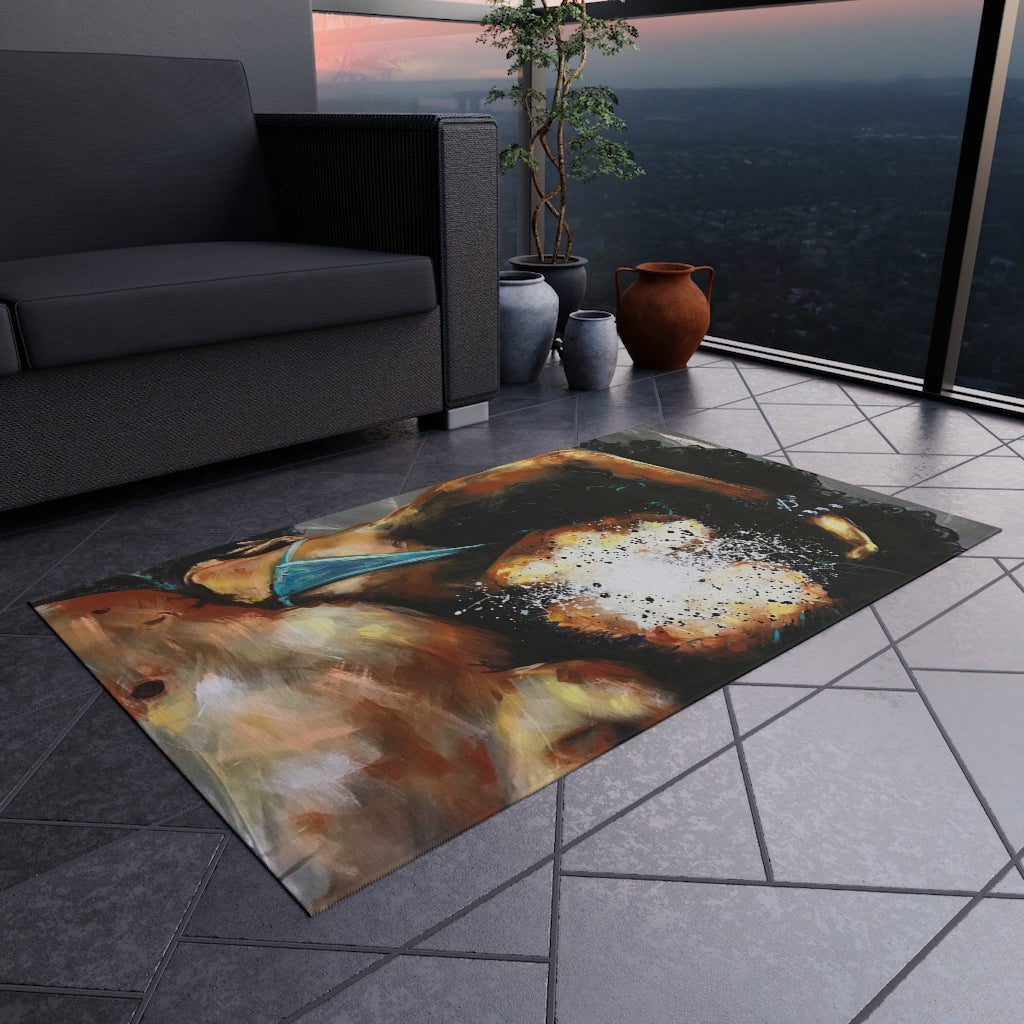Naturally Black Love III Outdoor Rug