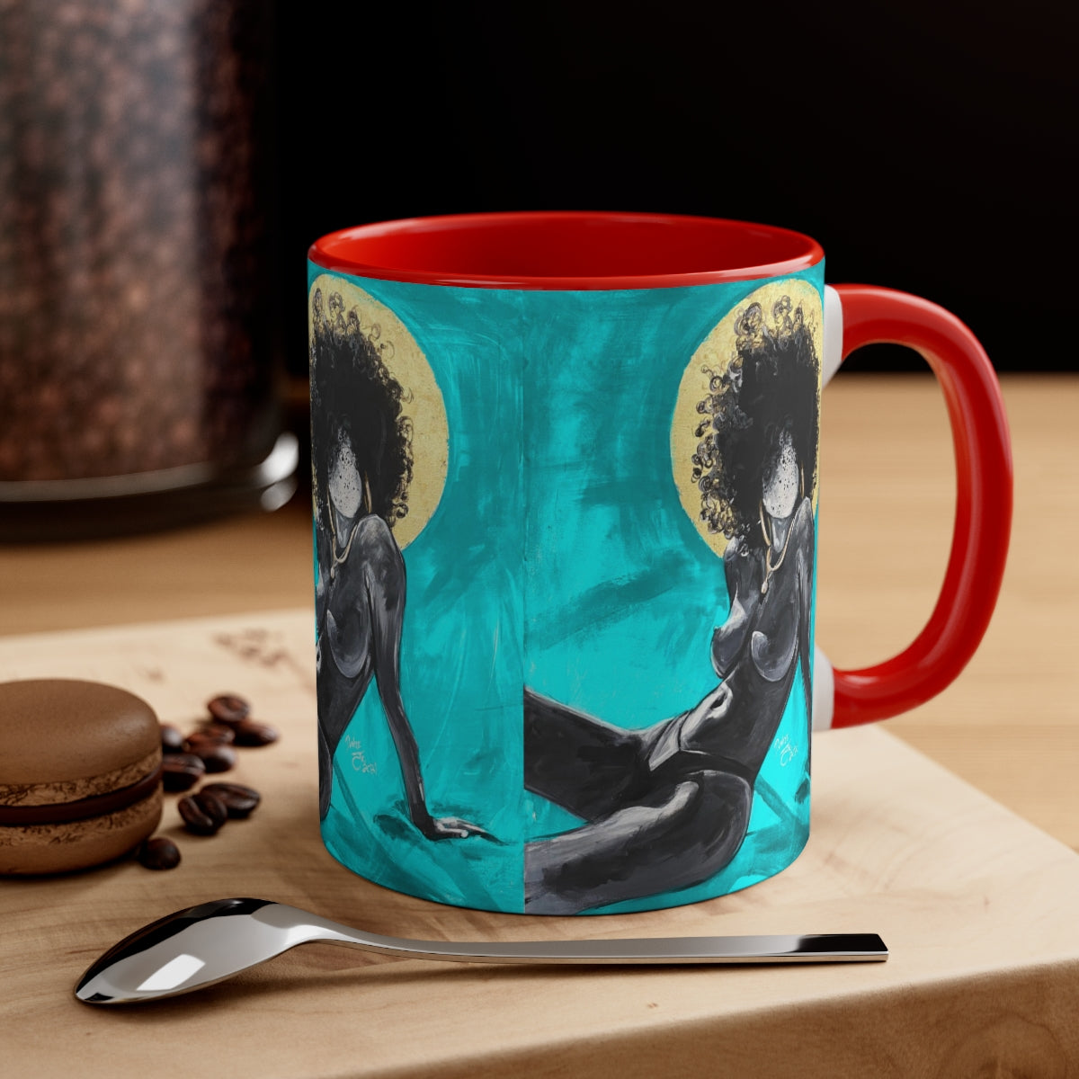 Naturally Nude III TEAL Accent Coffee Mug, 11oz