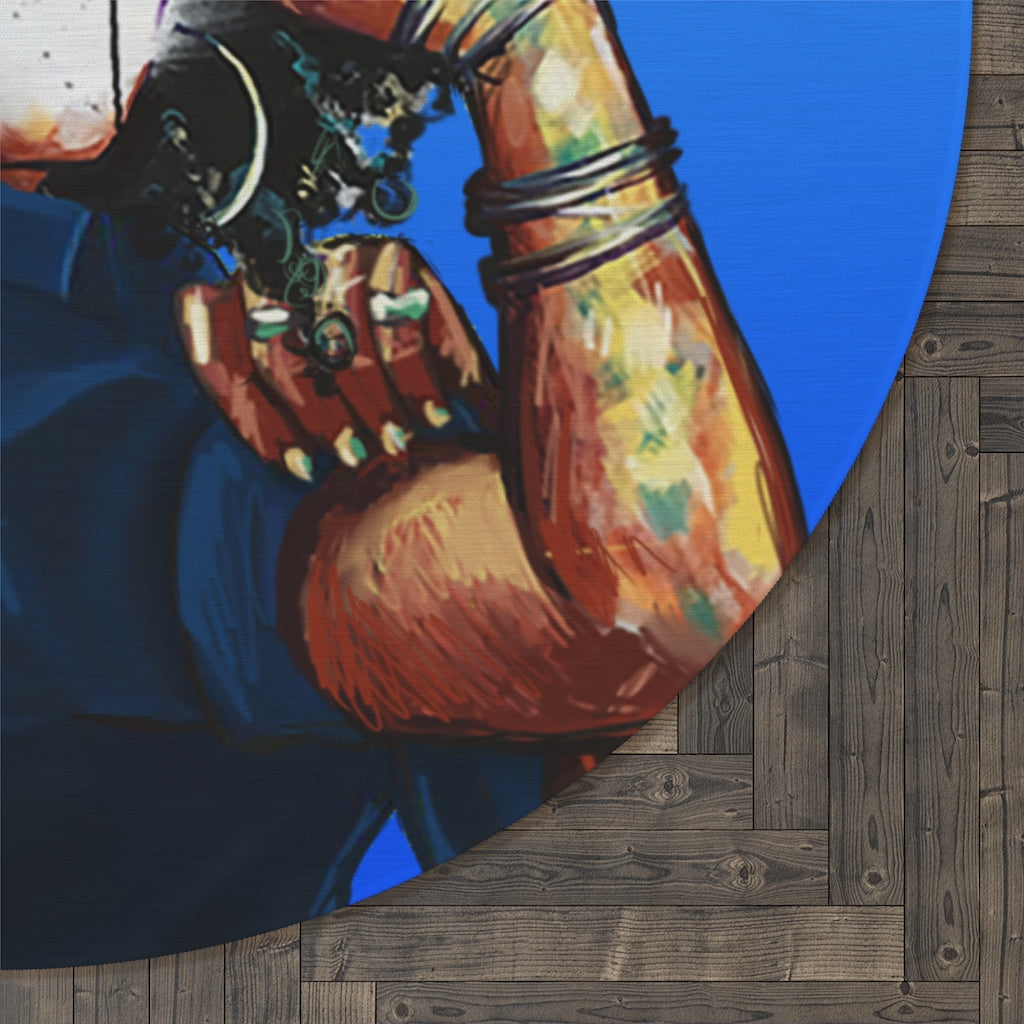 Naturally the Riveter BLUE Round Rug