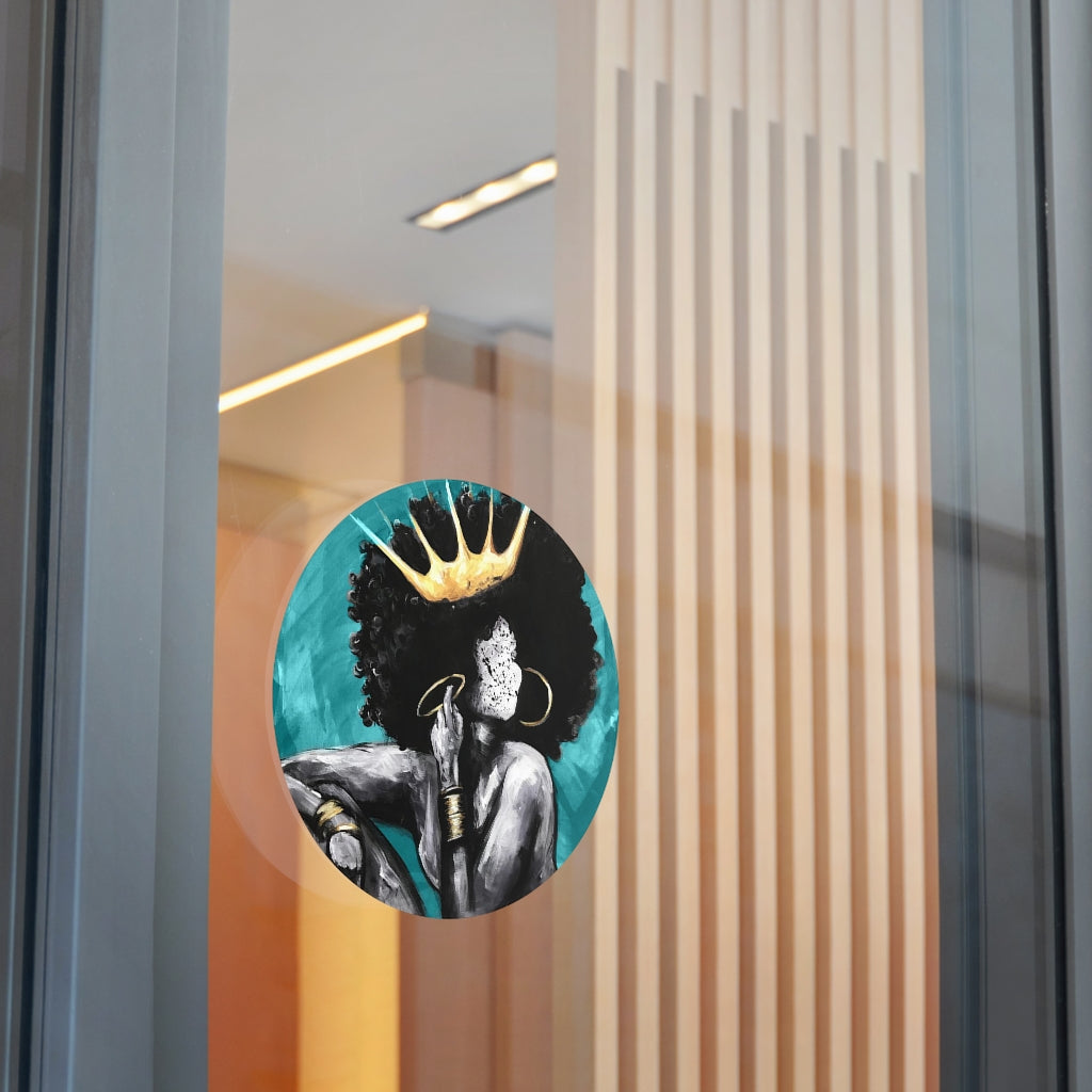 Naturally Queen VI TEAL Round Vinyl Stickers
