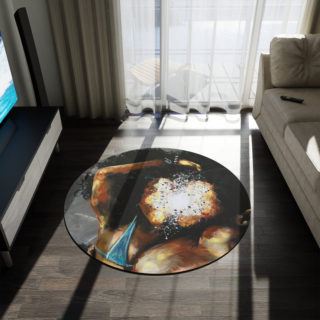 Naturally Black Love III Round Rug