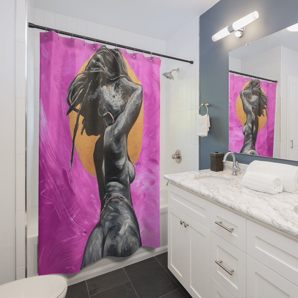 Naturally Nude V PINK Shower Curtains