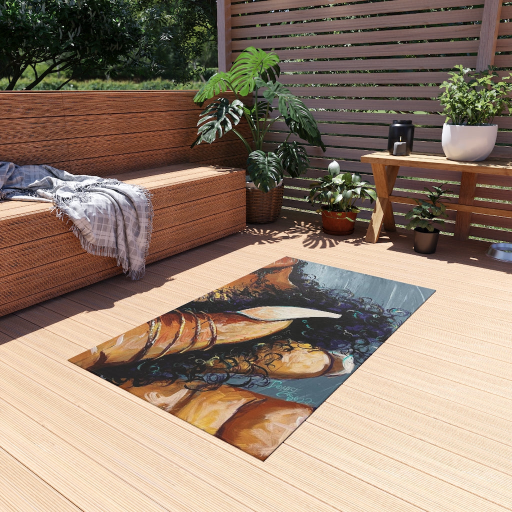 Naturally Black Love X Outdoor Rug