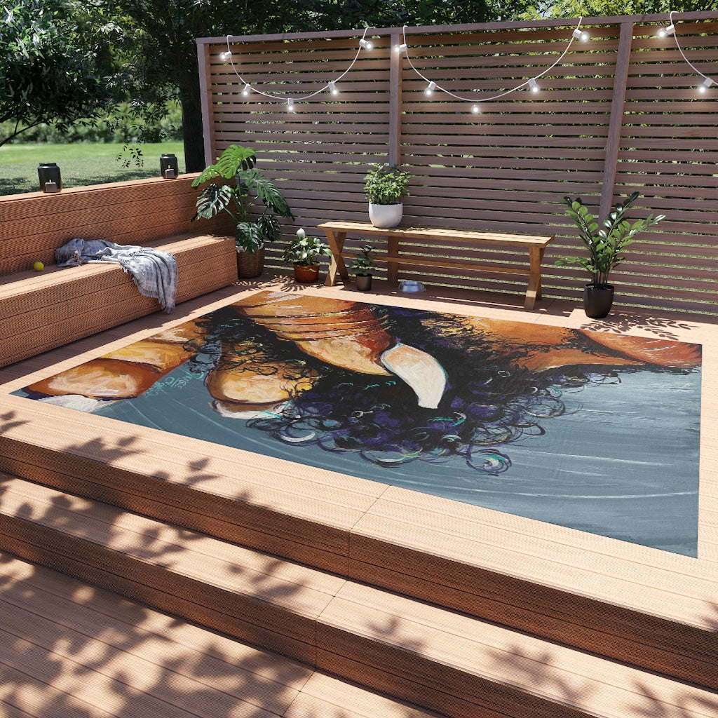 Naturally Black Love X Outdoor Rug
