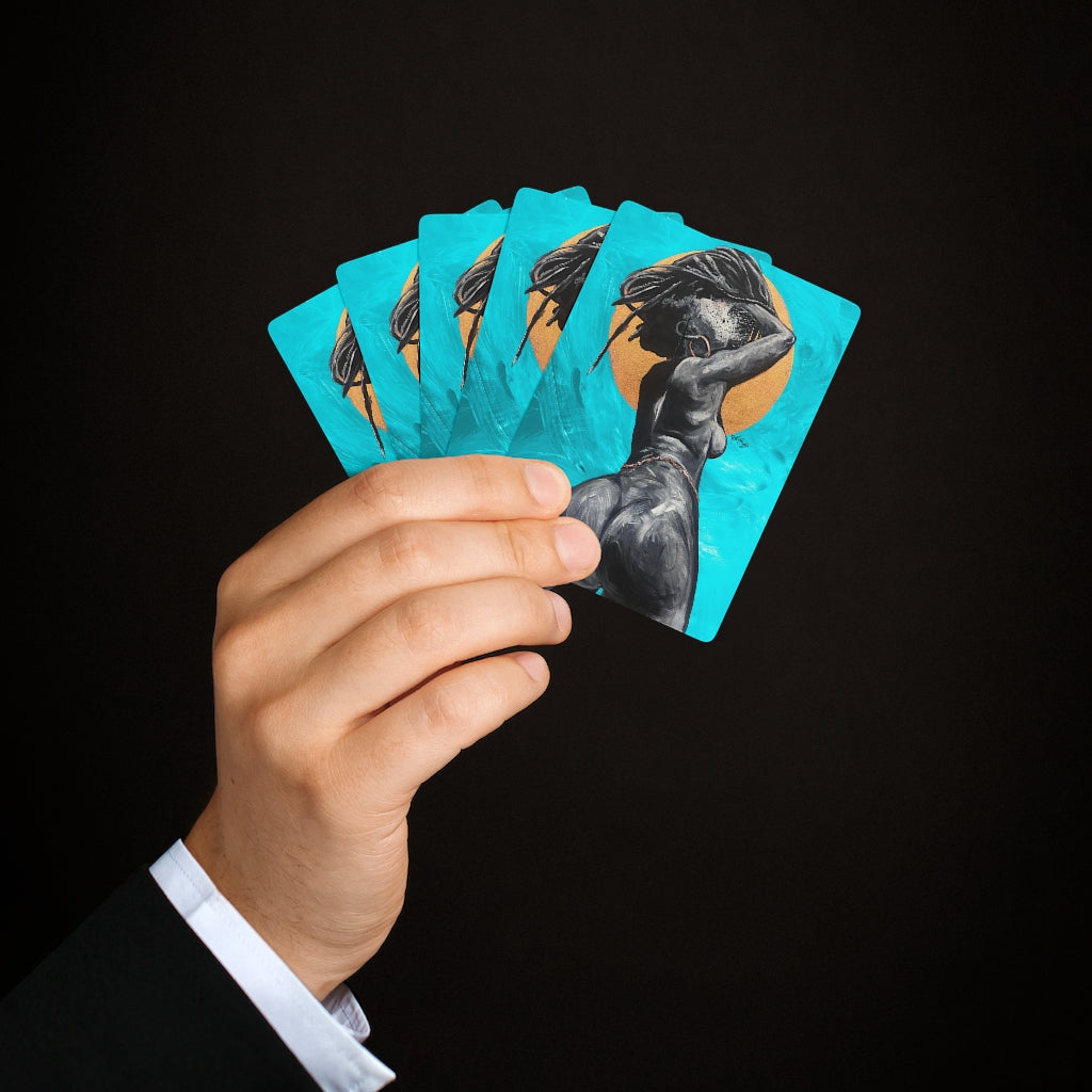 Naturally Nude V TEAL Custom Poker Cards