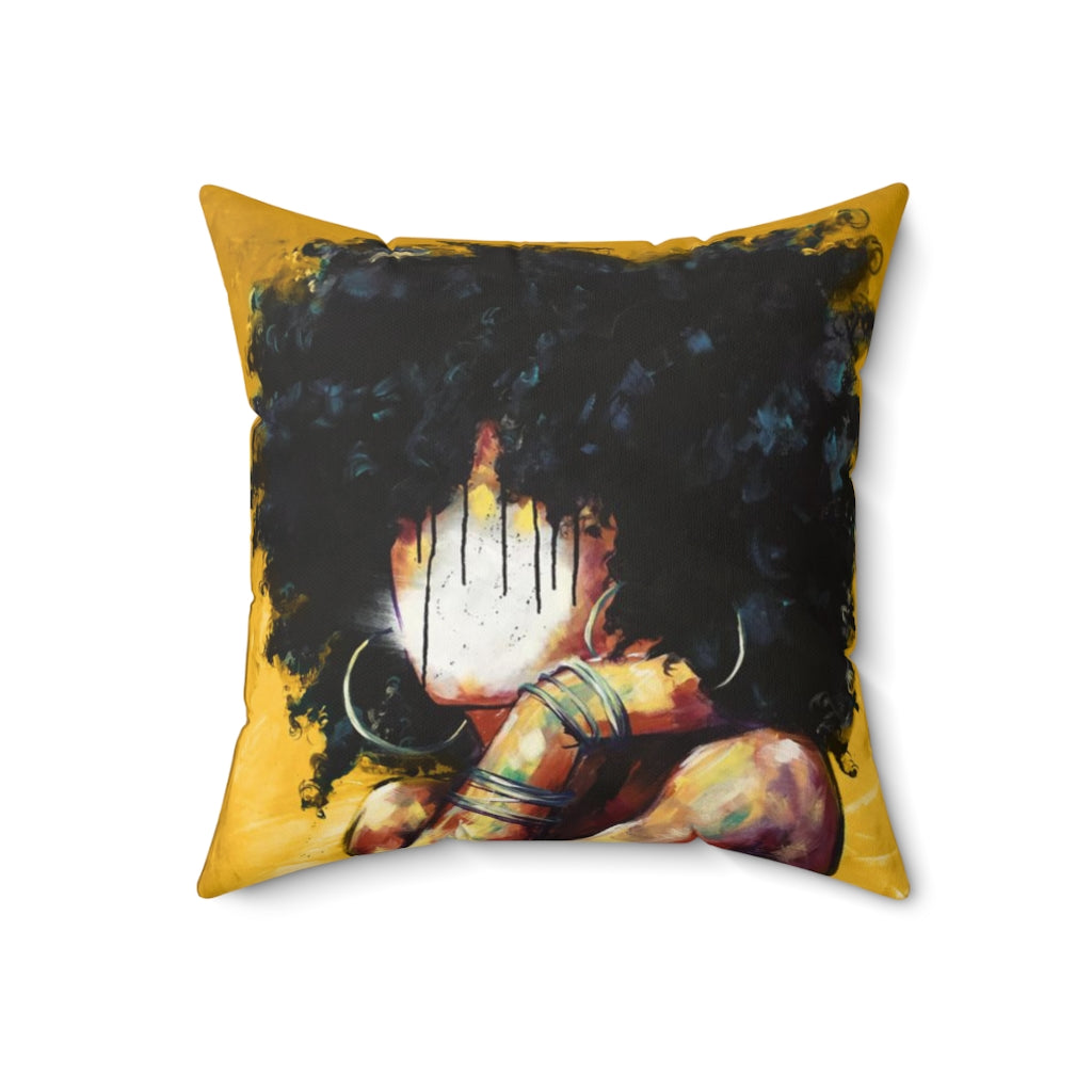 Naturally II GOLD Spun Polyester Square Pillow
