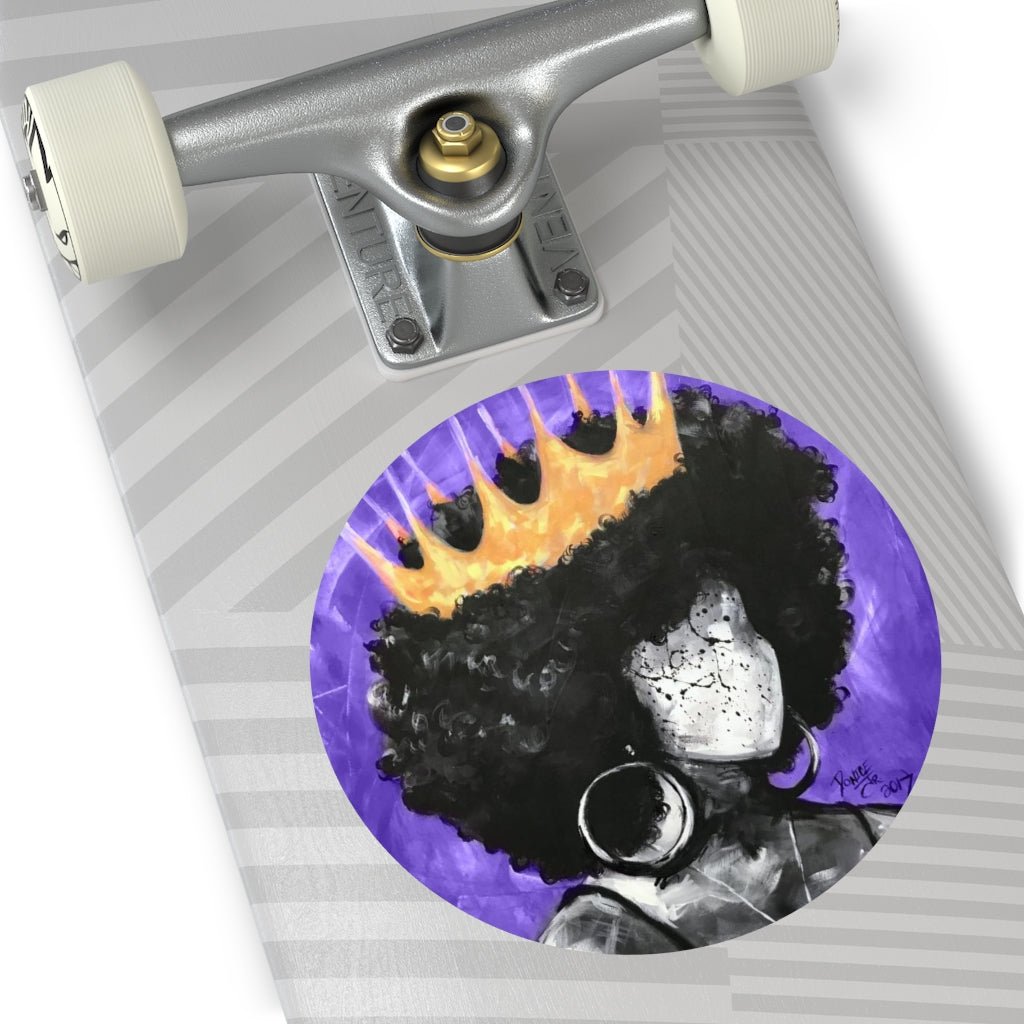 Naturally Queen II PURPLE Round Vinyl Stickers