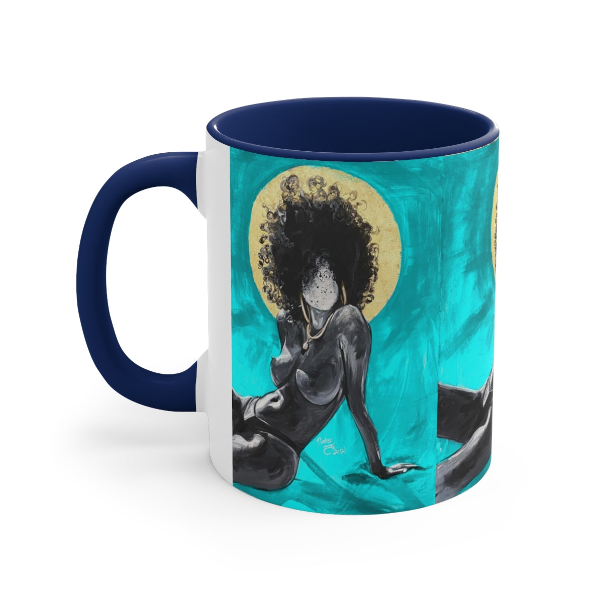 Naturally Nude III TEAL Accent Coffee Mug, 11oz