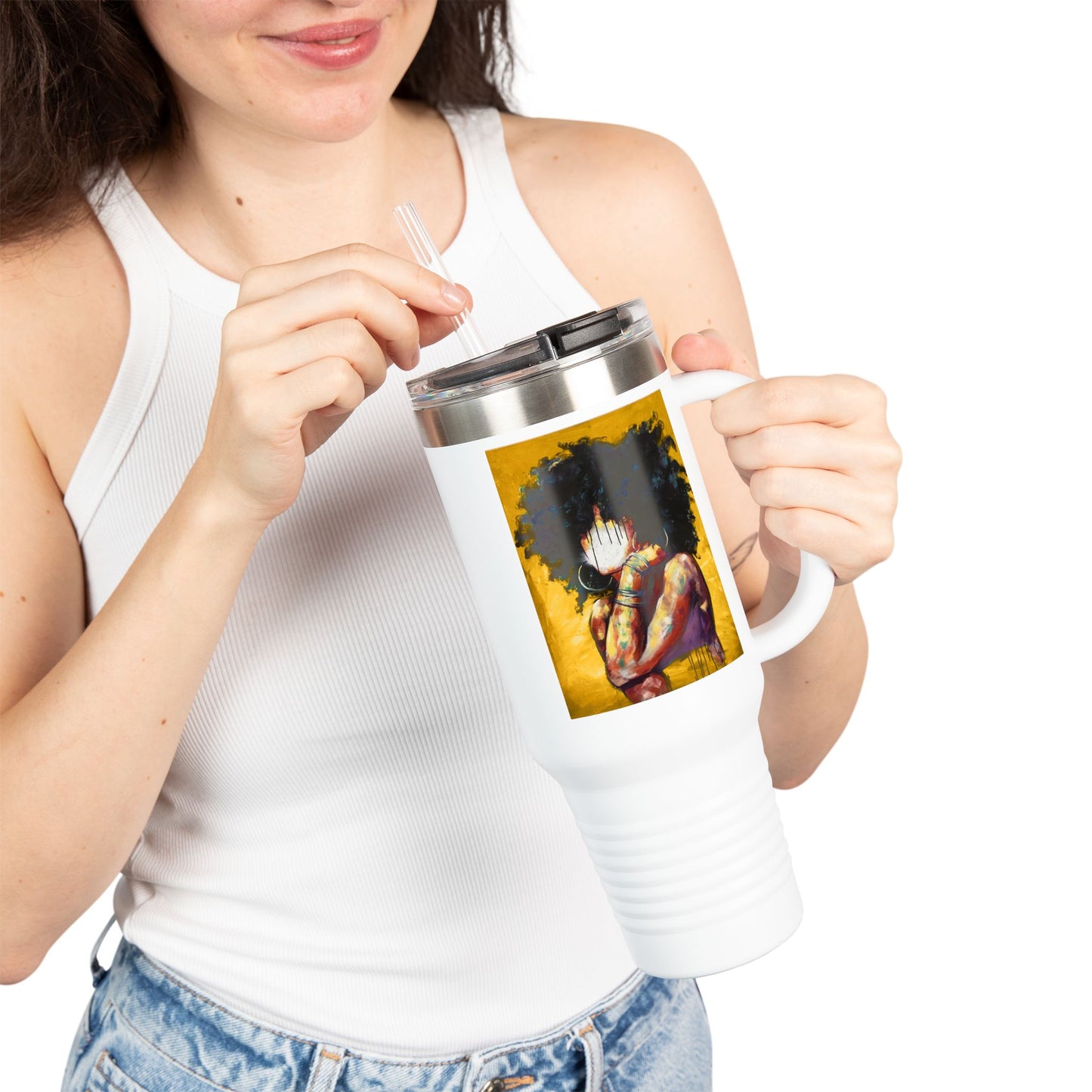 Naturally II GOLD Insulated Travel Mug - 40oz, Perfect for Coffee Lovers & Gifting