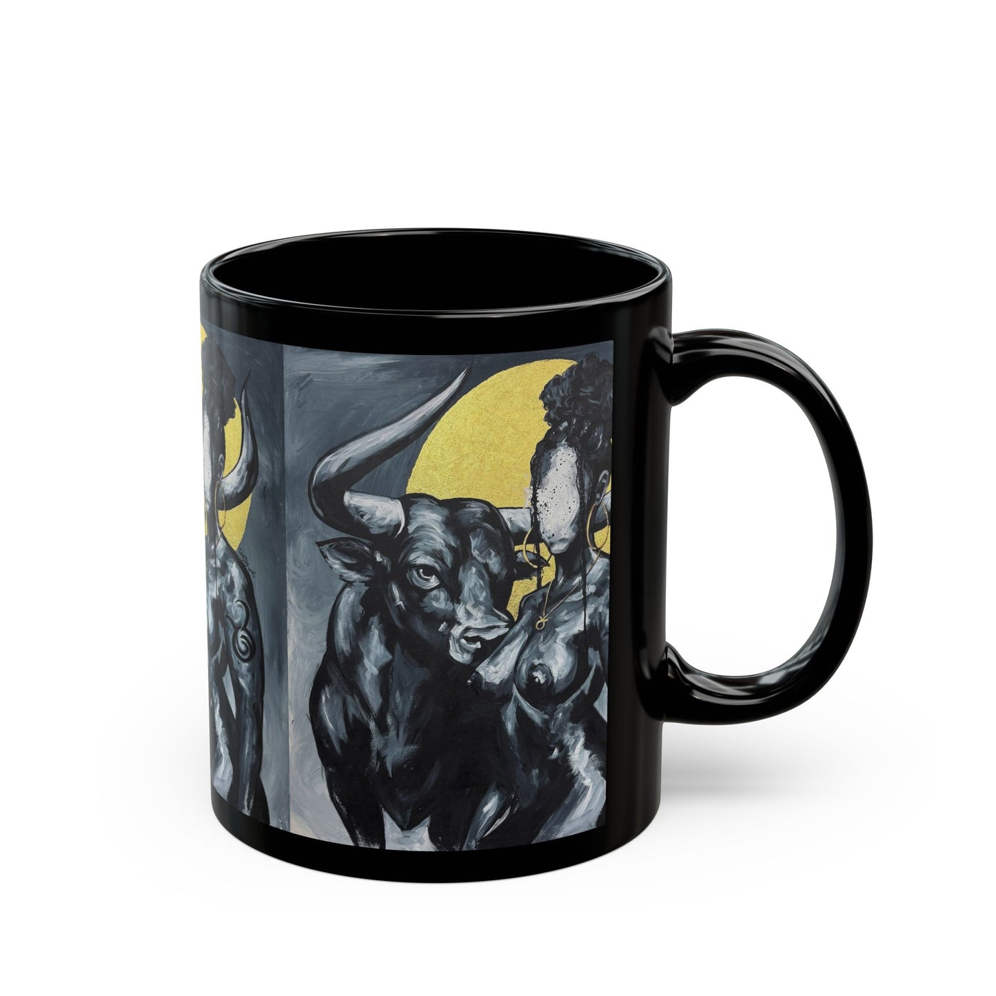 Naturally Taurus Black Ceramic Coffee Cup