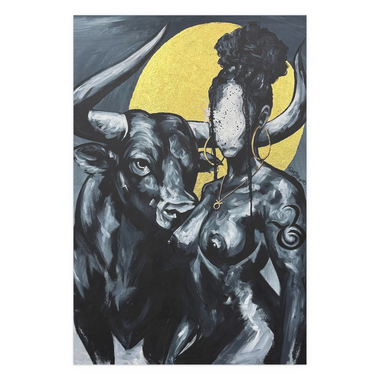 Naturally Taurus Silk Art Poster