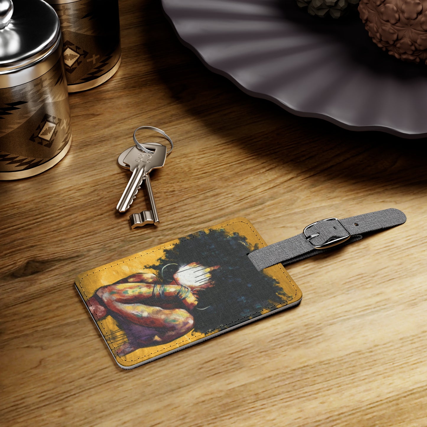 Naturally II GOLD Luggage Tag, Rectangle