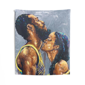 Naturally Black Love V Indoor Wall Tapestries