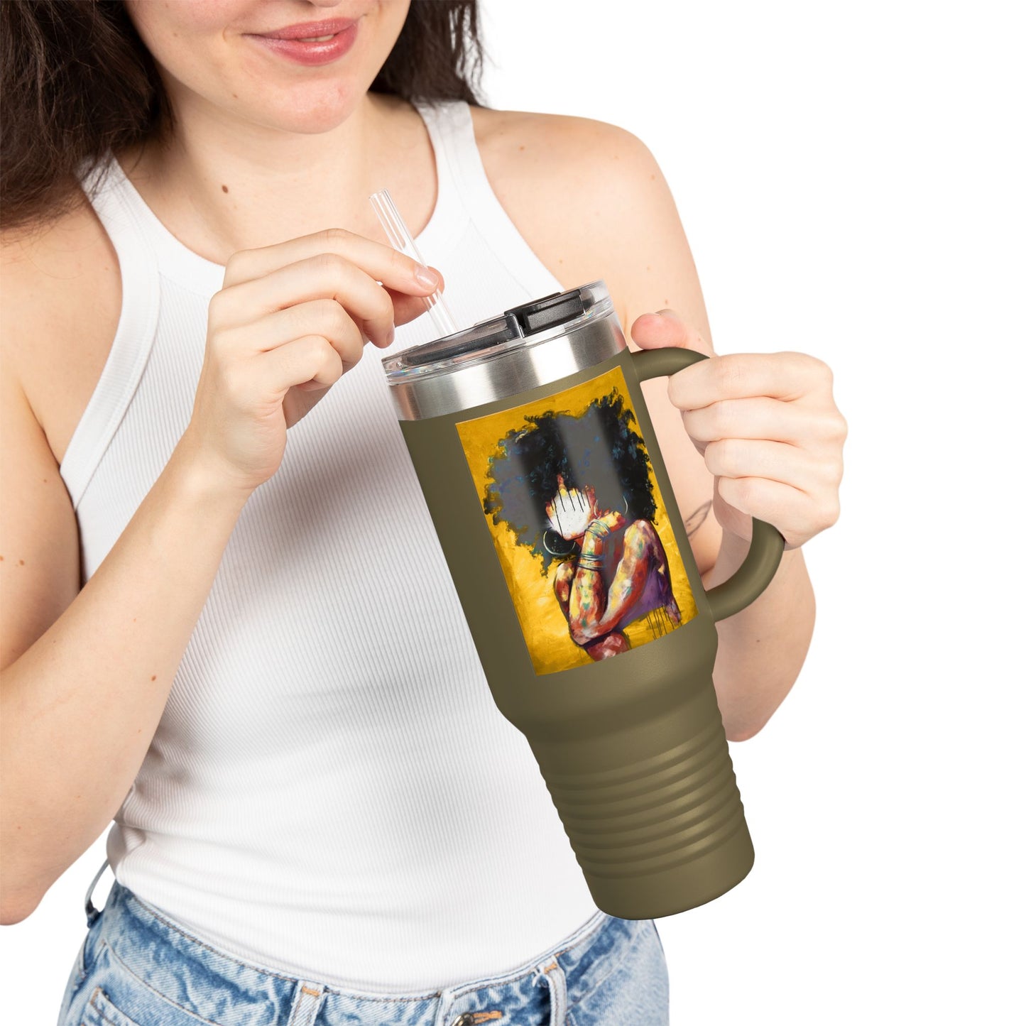 Naturally II GOLD Insulated Travel Mug - 40oz, Perfect for Coffee Lovers & Gifting