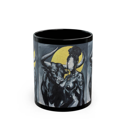 Naturally Taurus Black Ceramic Coffee Cup