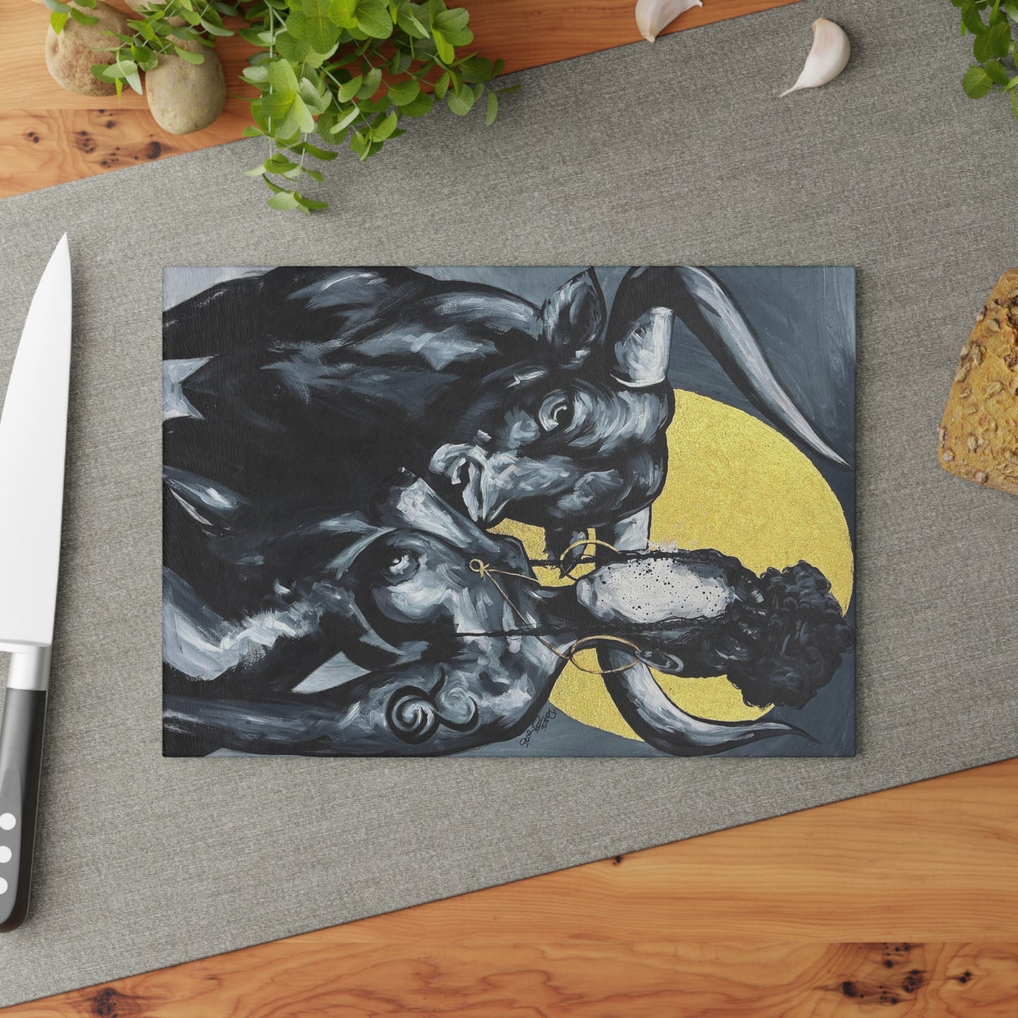 Naturally Taurus Glass Cutting Board