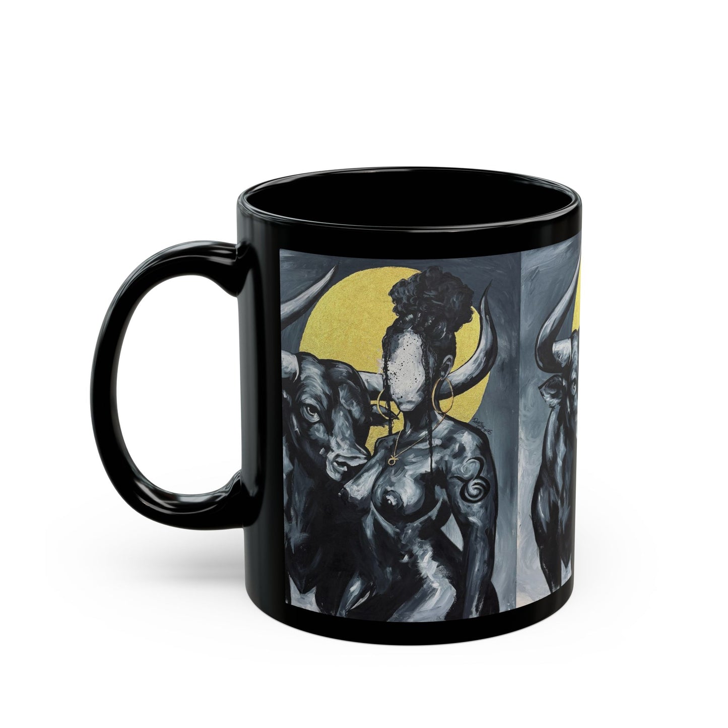 Naturally Taurus Black Ceramic Coffee Cup