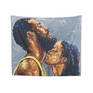 Naturally Black Love V Indoor Wall Tapestries