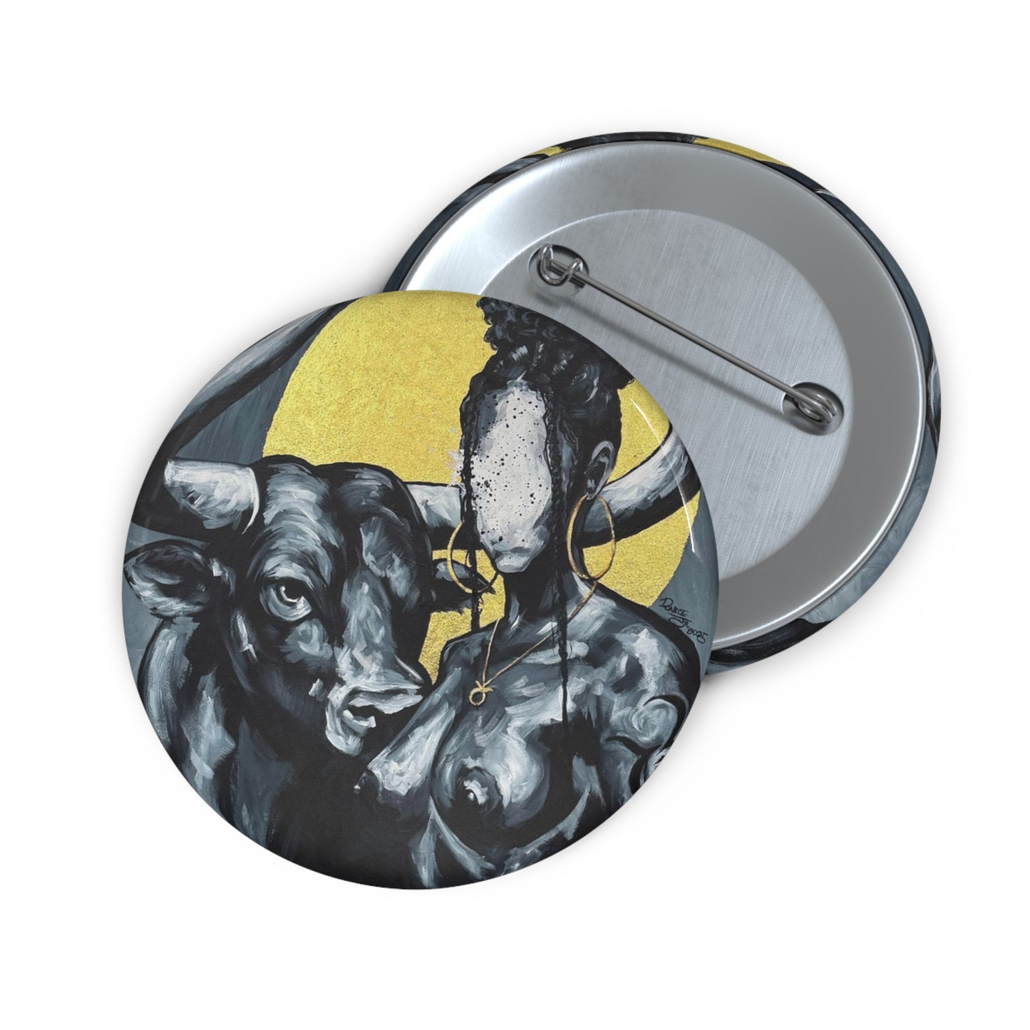 Naturally Taurus Pin Button