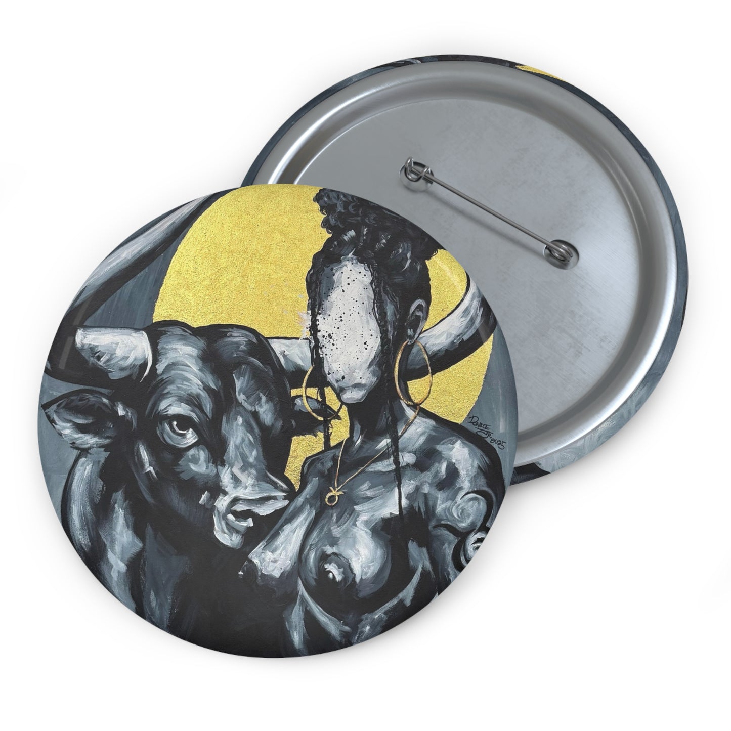 Naturally Taurus Pin Button