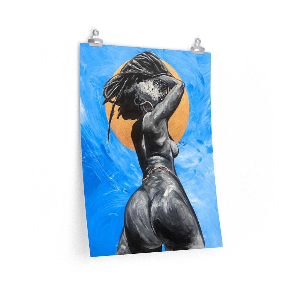 Naturally Nude V BLUE Premium Matte vertical posters