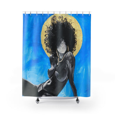 Naturally Nude III BLUE Shower Curtains